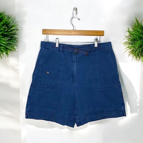 Lauren Ralph Lauren Denim Utility Shorts 12 High Waisted Carpenter Style 90s Y2K - Picture 9 of 9